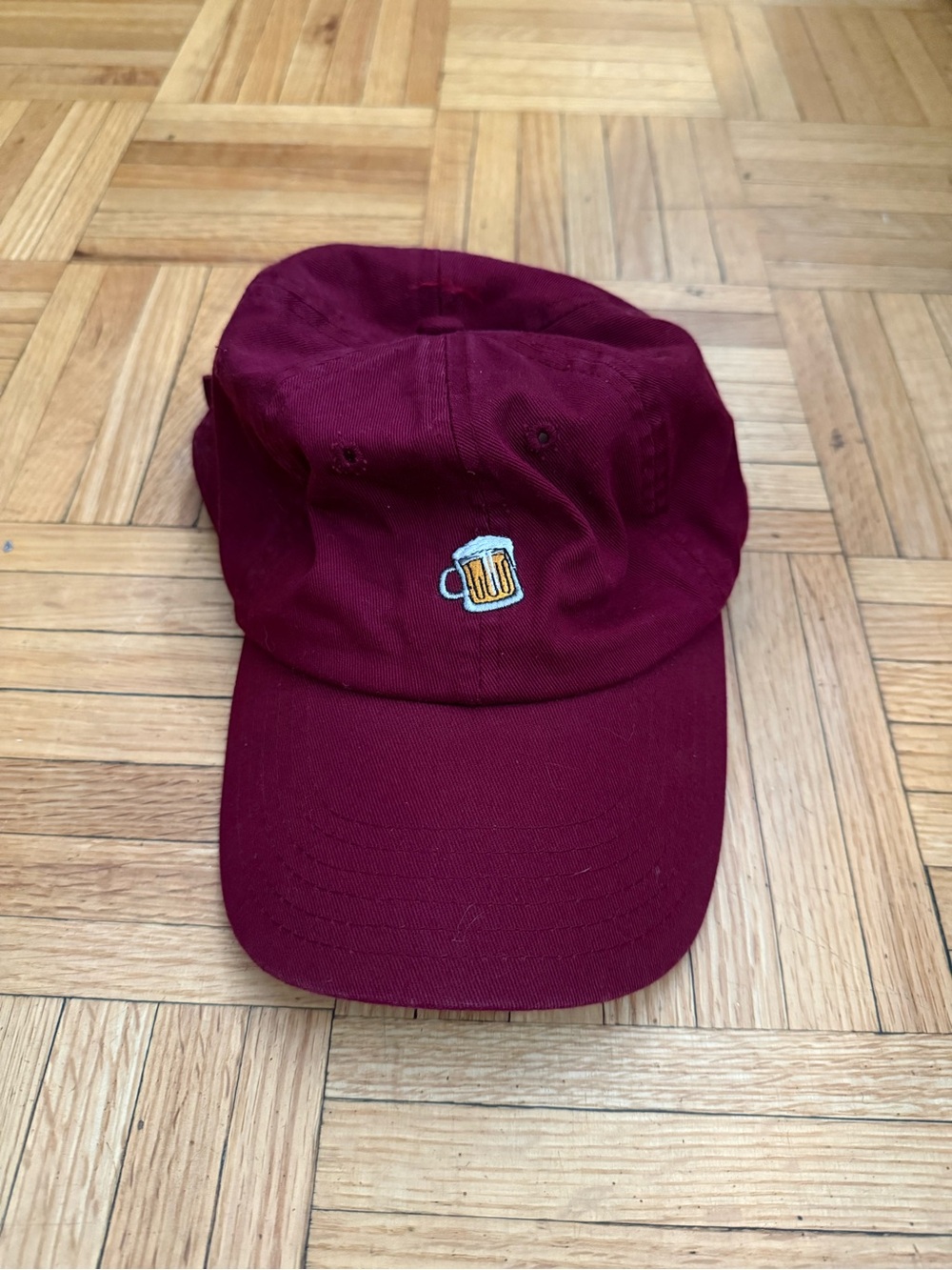 Maroon Y&R young and reckless Baseball Cap with Embroidered Beer Mug